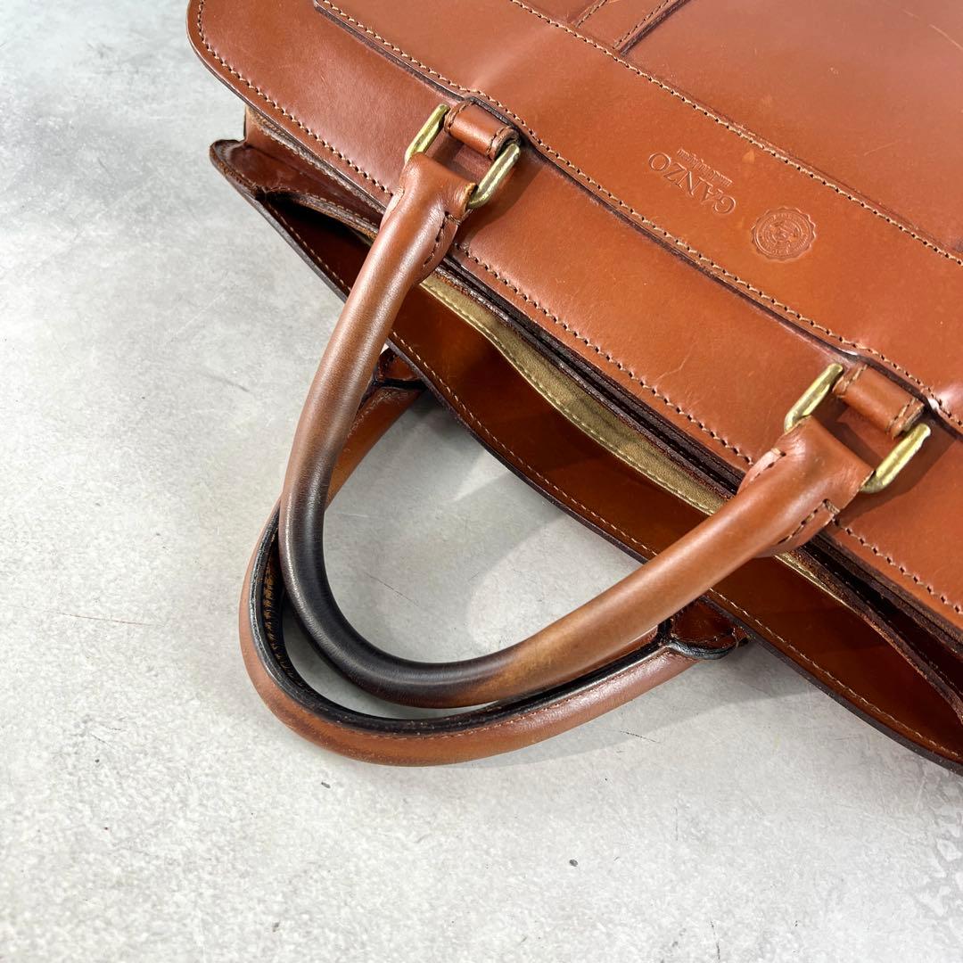 入手困難✨ ガンゾ ビジネスバッグ ブライドルレザー A4資料 ブラウン