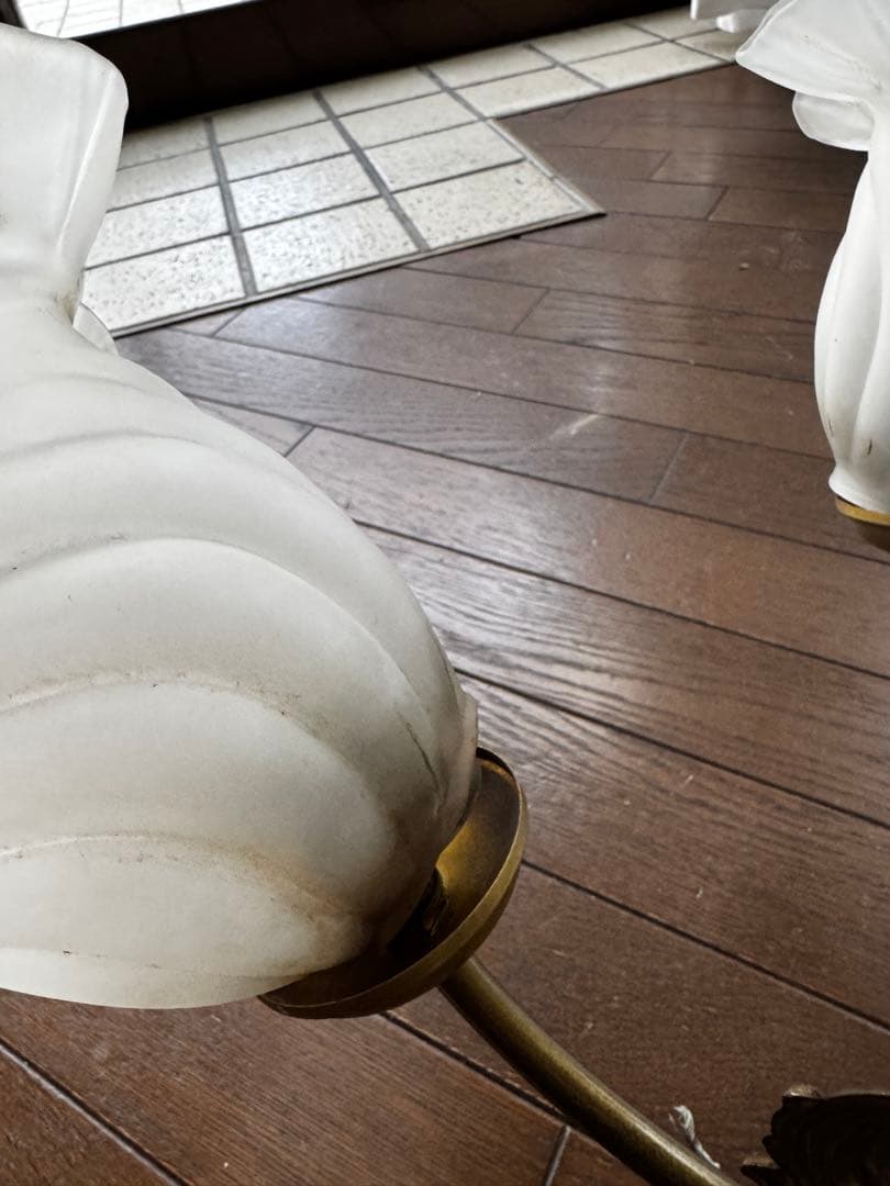 レトロ 照明 ヤマギワ フラワー型シェードのシャンデリア