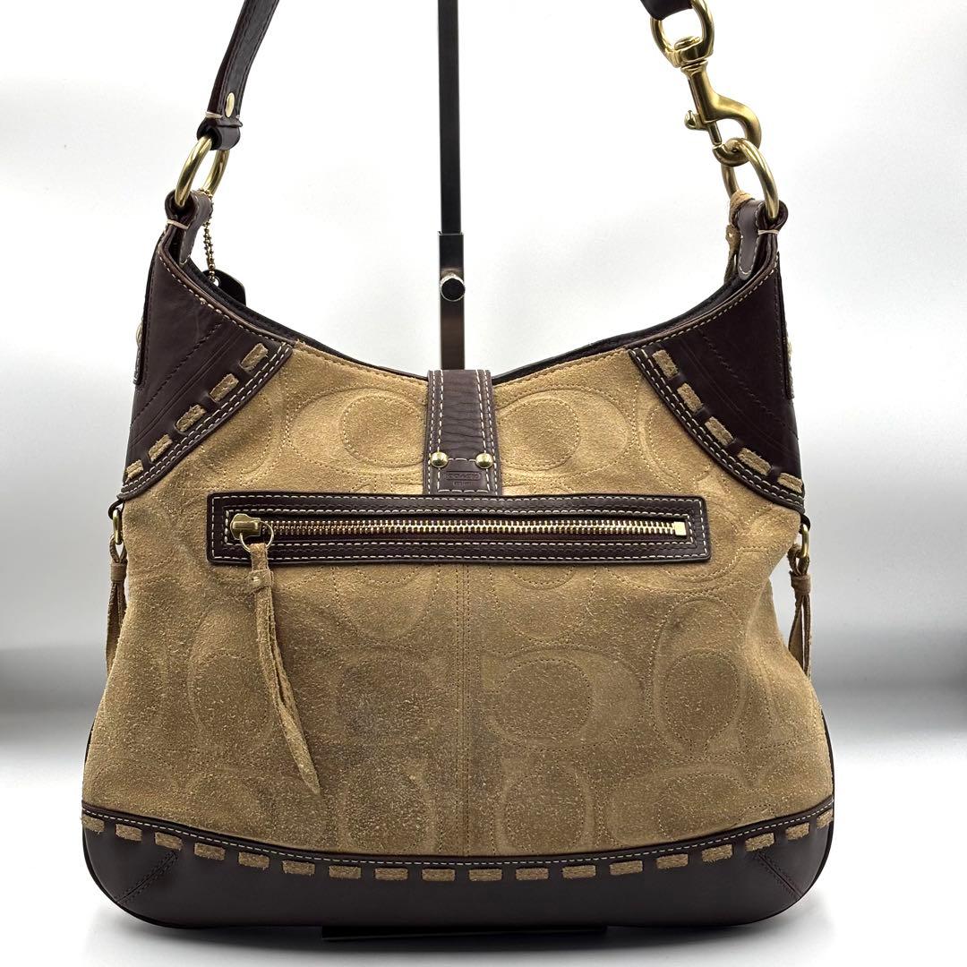 希少 y2k COACH コーチ ワンショルダー　レザー スエード　シグネチャー
