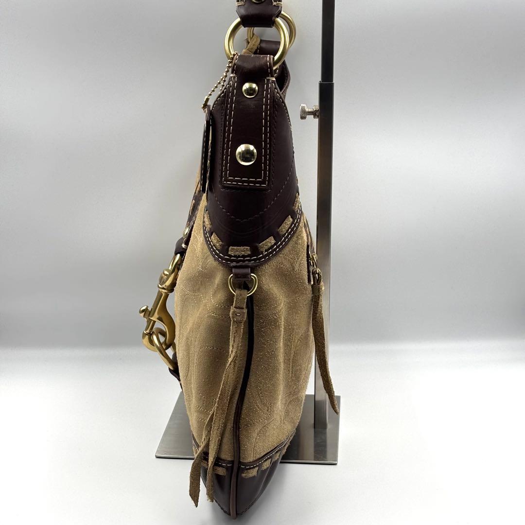 希少 y2k COACH コーチ ワンショルダー　レザー スエード　シグネチャー