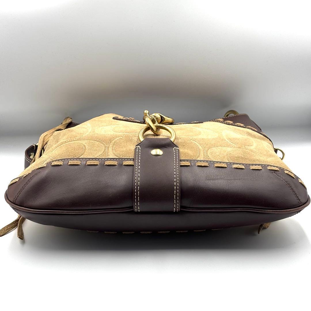 希少 y2k COACH コーチ ワンショルダー　レザー スエード　シグネチャー