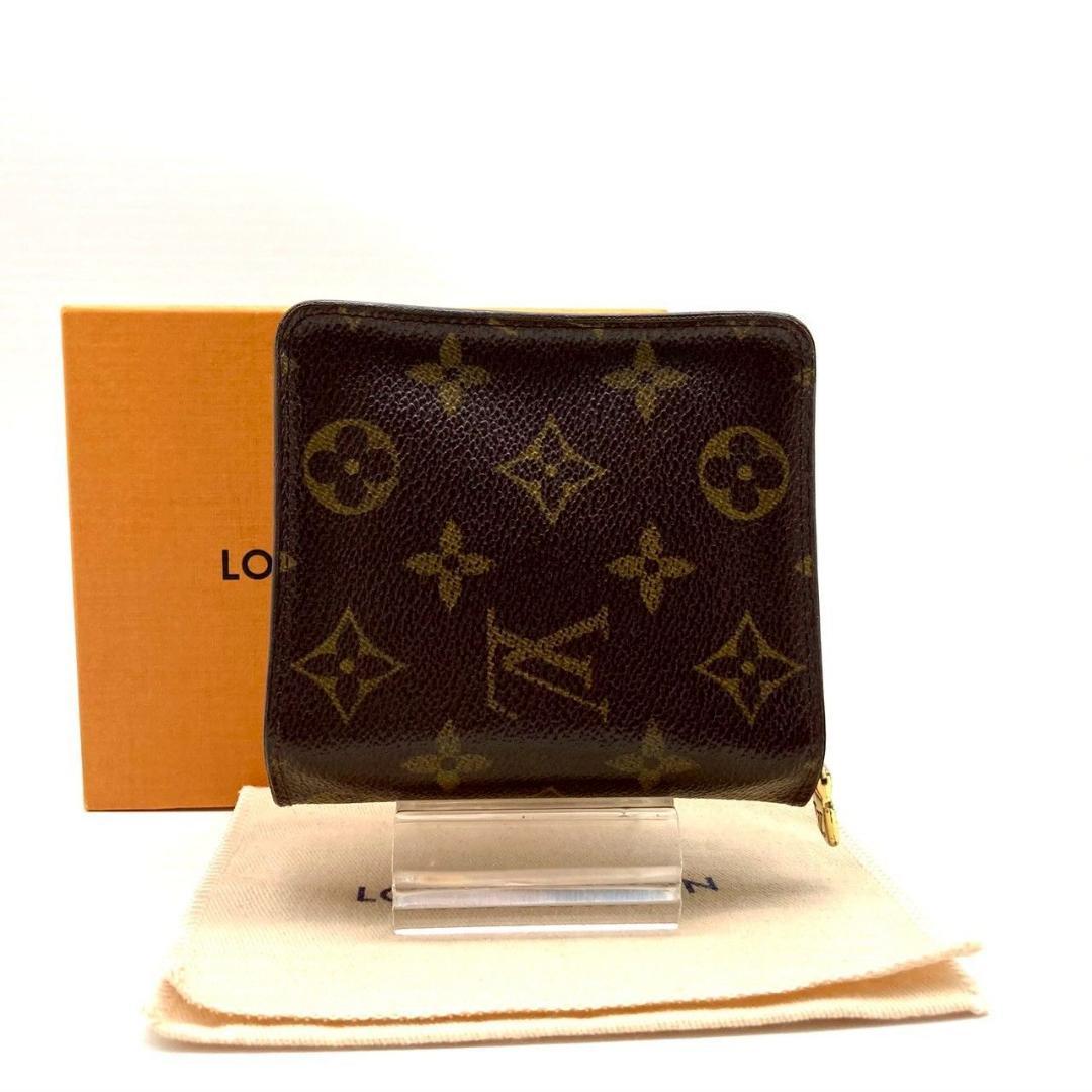 ルイヴィトン モノグラム コンパクトジップ ブラウン 二つ折り財布 71209