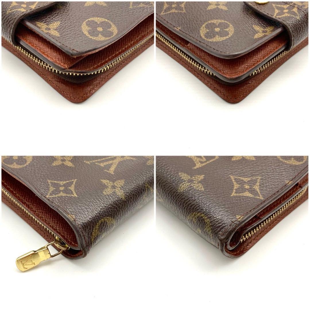ルイヴィトン モノグラム コンパクトジップ ブラウン 二つ折り財布 71209