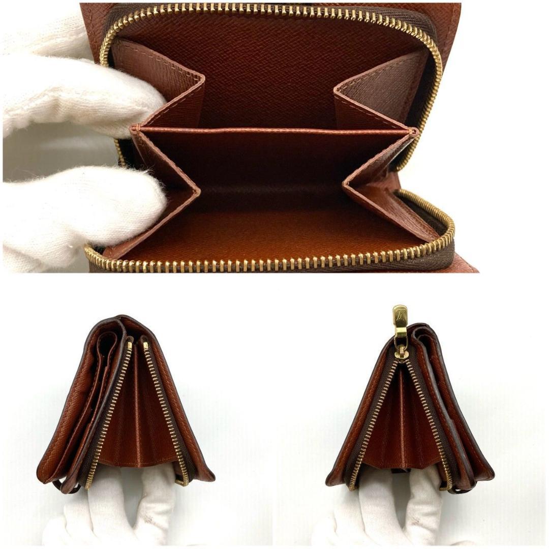 ルイヴィトン モノグラム コンパクトジップ ブラウン 二つ折り財布 71209