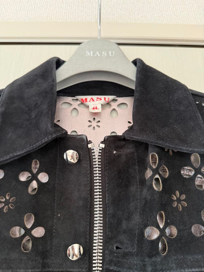 ジャケット・アウター 22AW FLOWER-CUT LEATHER TRUCKER JACKET