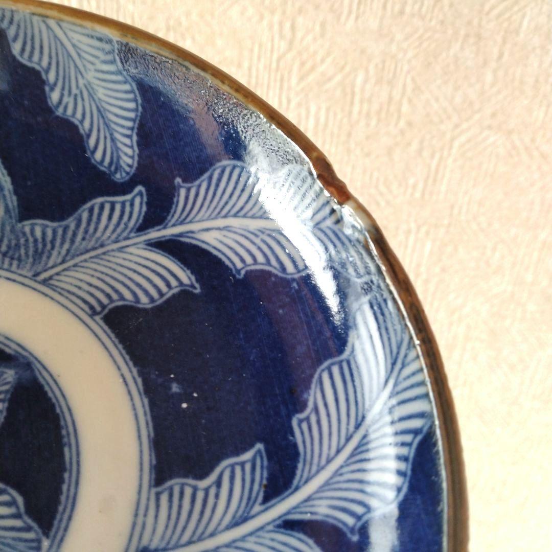 古伊万里明治印判芭蕉文平皿五客