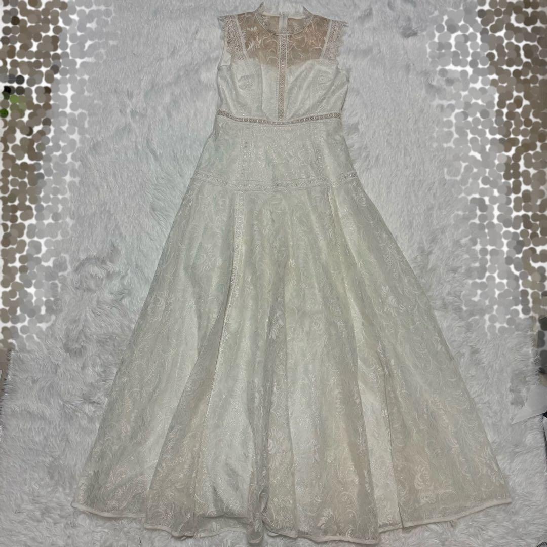 【ERUKEI/エルケイ】白/レース/マキシドレス/Aライン/ロングドレス/M