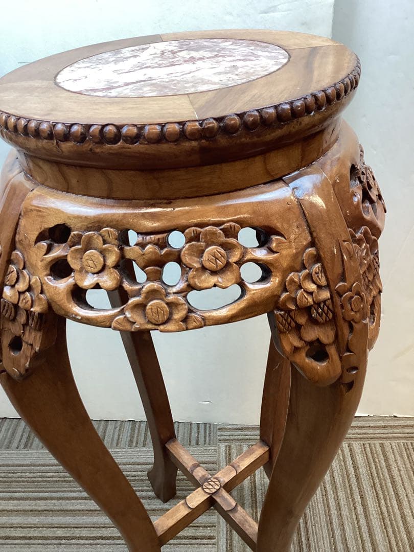 美品　花梨花台 高さ75.5cm 送料込み