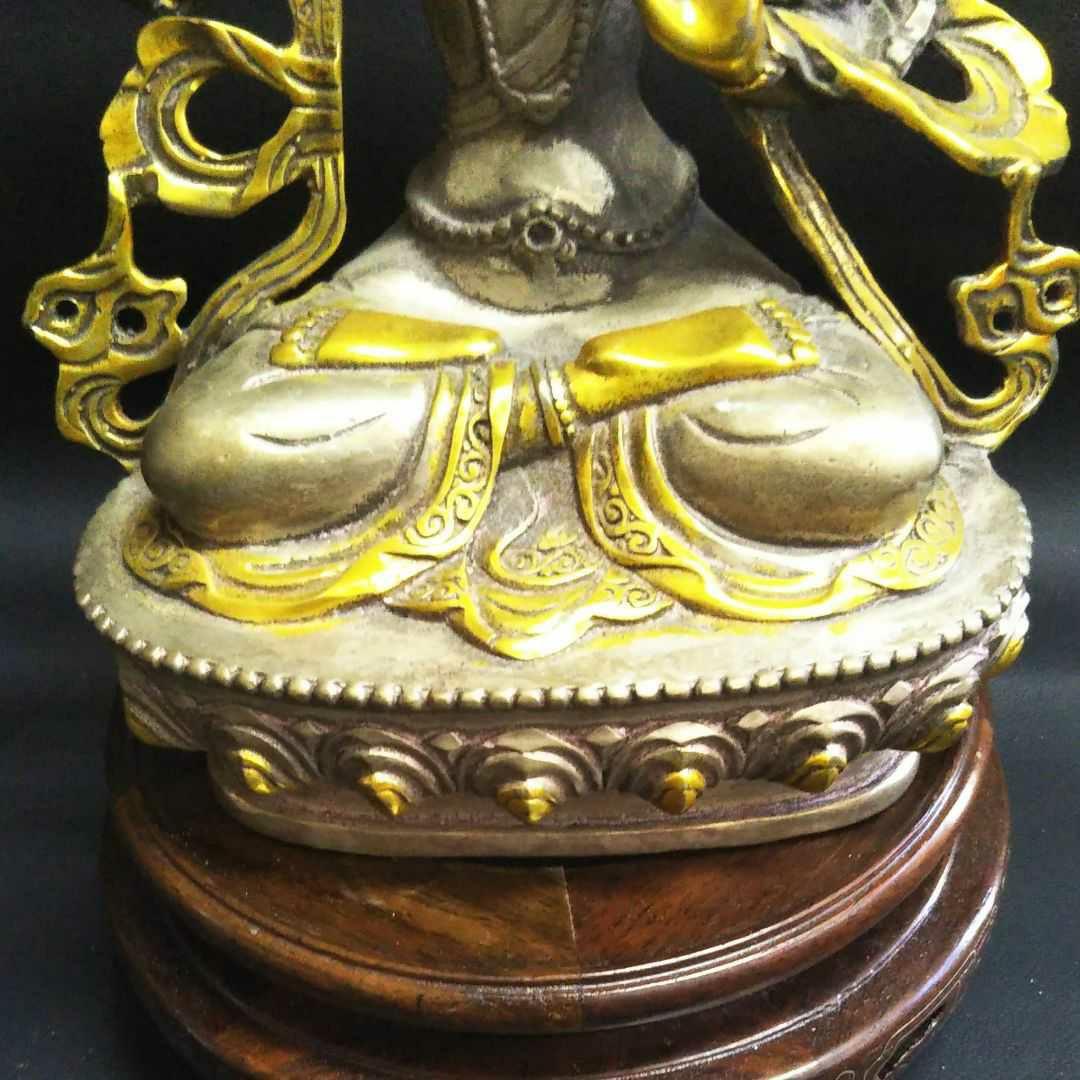 ※中国古美術/仏母座像(足銀)/チベット仏/