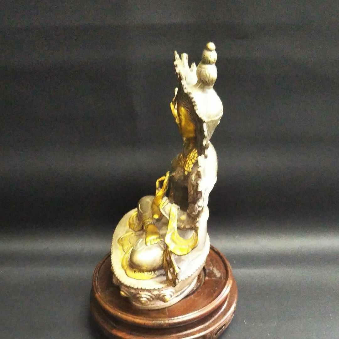 ※中国古美術/仏母座像(足銀)/チベット仏/