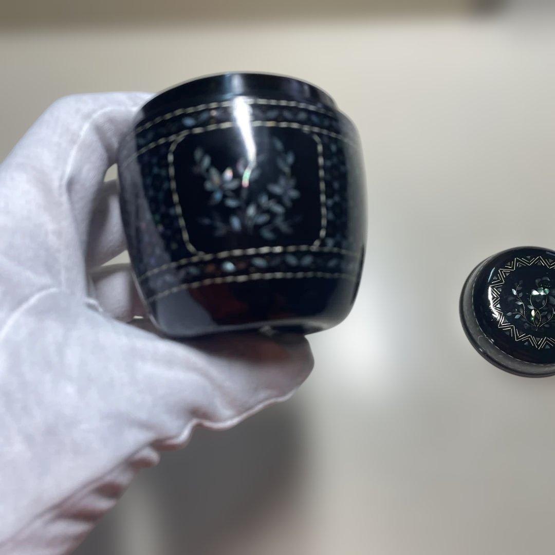 未使用　茶道具　棗　螺鈿貝殻細工