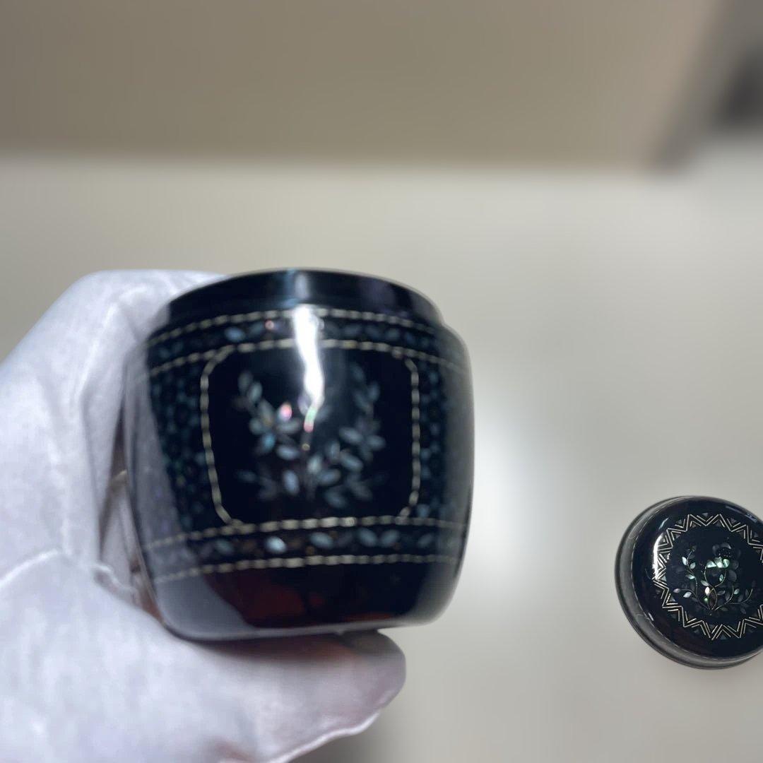 未使用　茶道具　棗　螺鈿貝殻細工