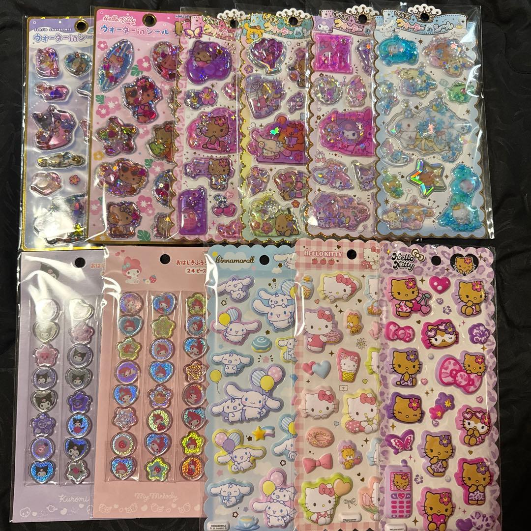 サンリオ　ウォーター　ぷっくりシール　サンリオおはじきシール