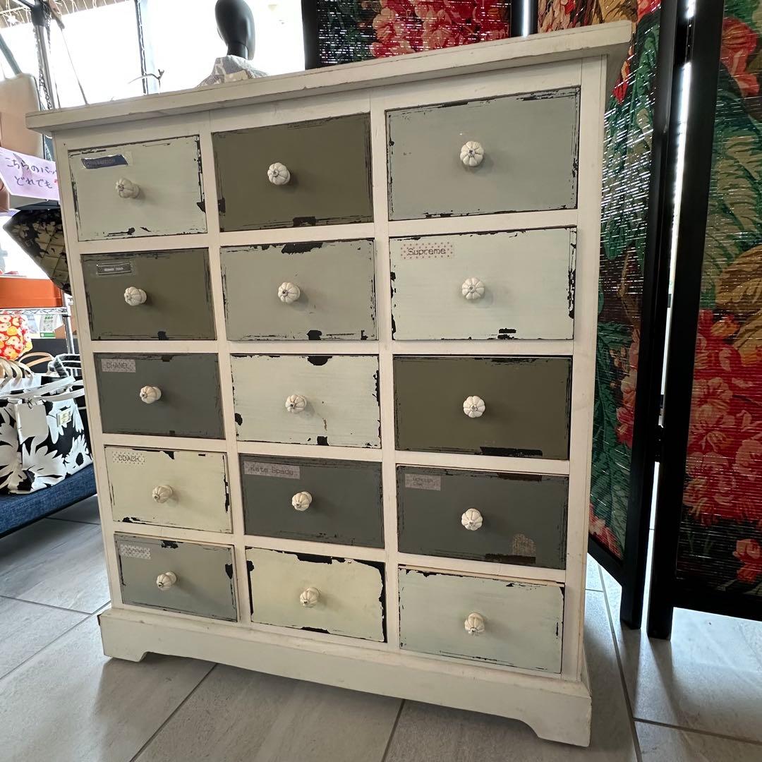 【引き取りお値引き】木製チェスト　ボックス引き出し収納　フレンチシック　シャビー