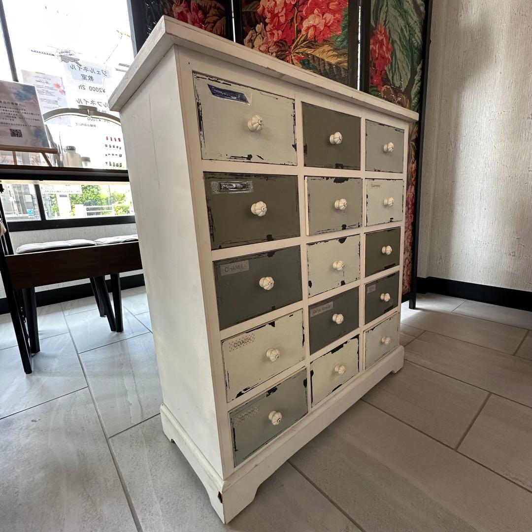 【引き取りお値引き】木製チェスト　ボックス引き出し収納　フレンチシック　シャビー