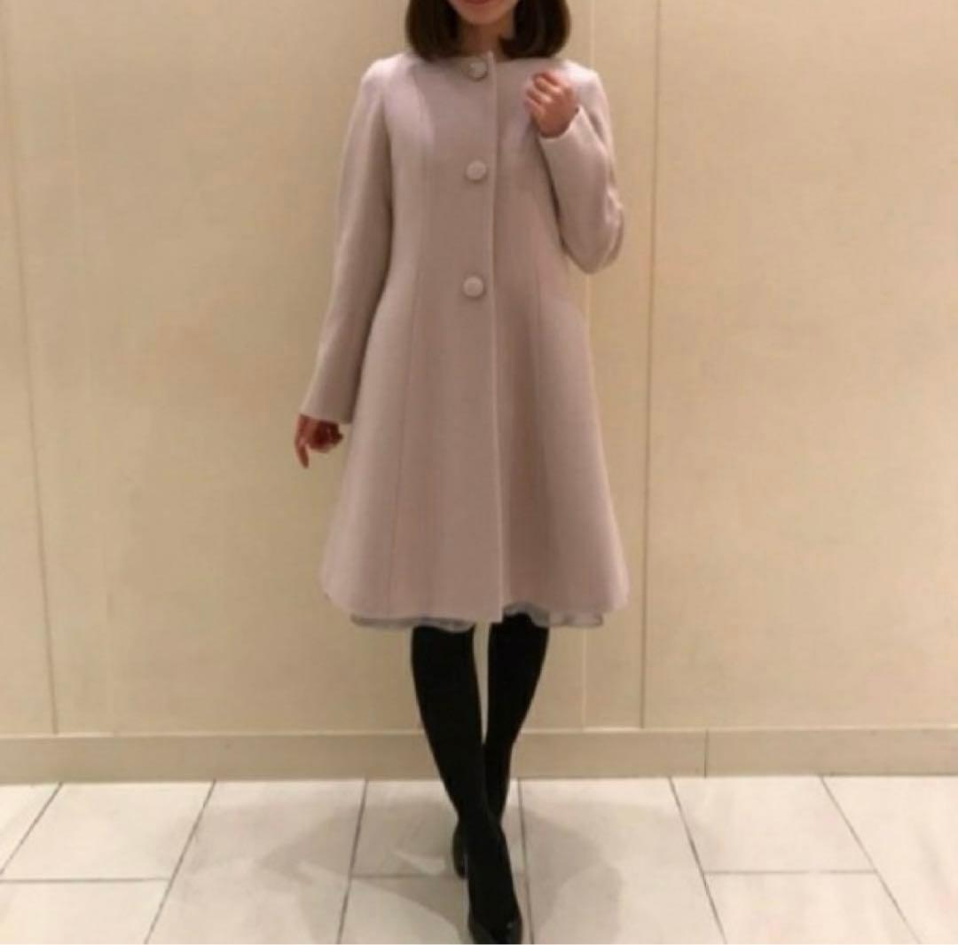 Aveniretoile アベニールエトワール フレアノーカラーコート ピンク