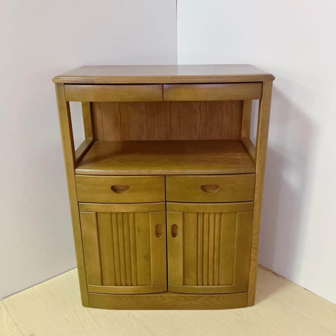 天然木　キャビネット　電話台 FAX台　コンソール　サイドチェスト　レンジ台