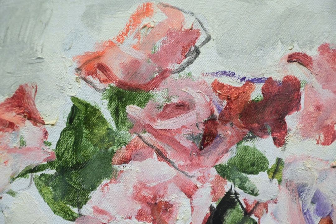 【真筆保証】花 鈴木千久馬 F6 静物 無垢額 金 木彫 壁掛 インテリア