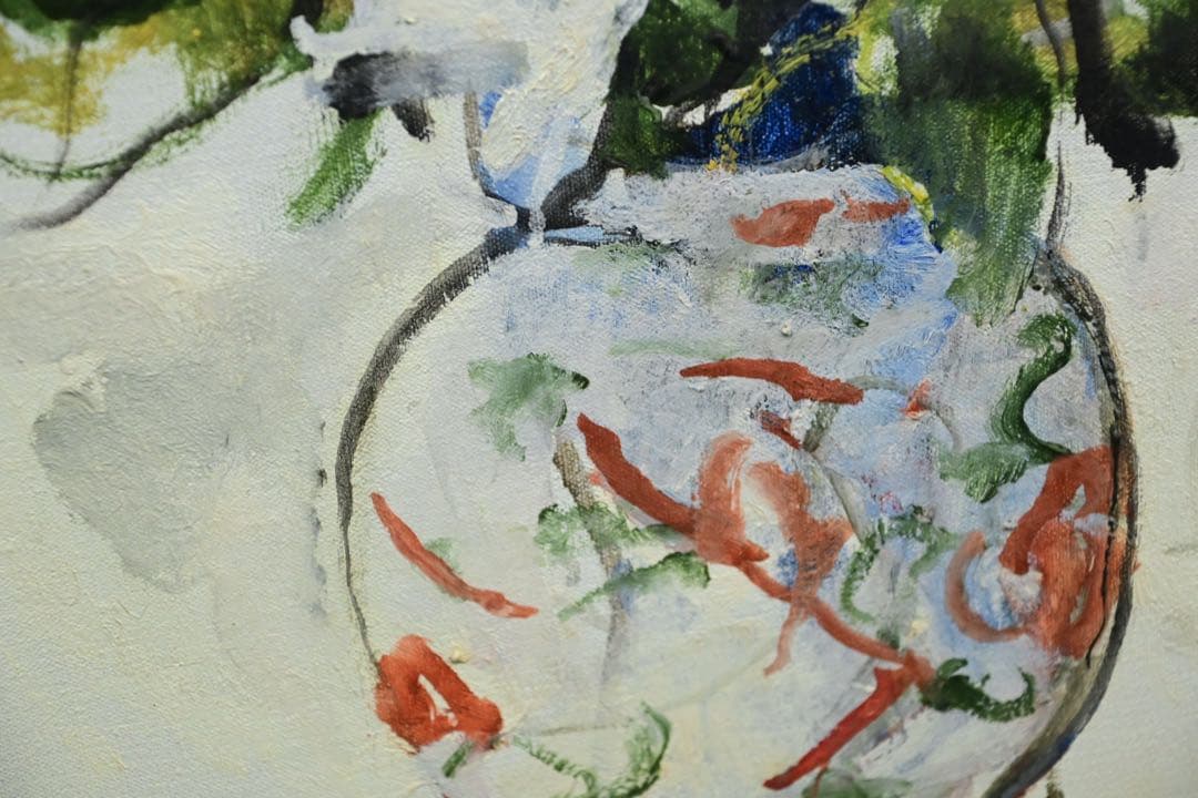 【真筆保証】花 鈴木千久馬 F6 静物 無垢額 金 木彫 壁掛 インテリア