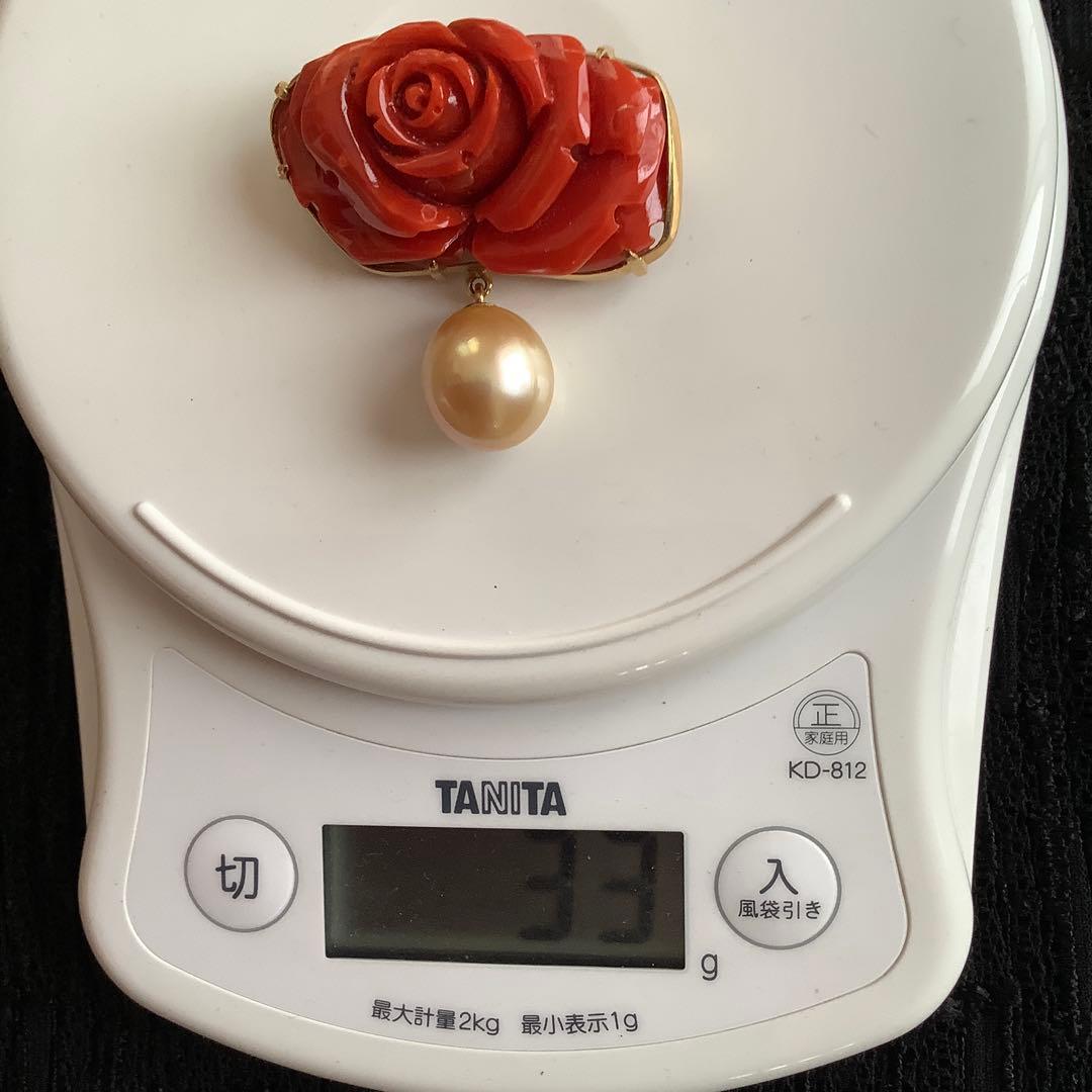 も*し様 保証書あり　パール　サンゴブローチ