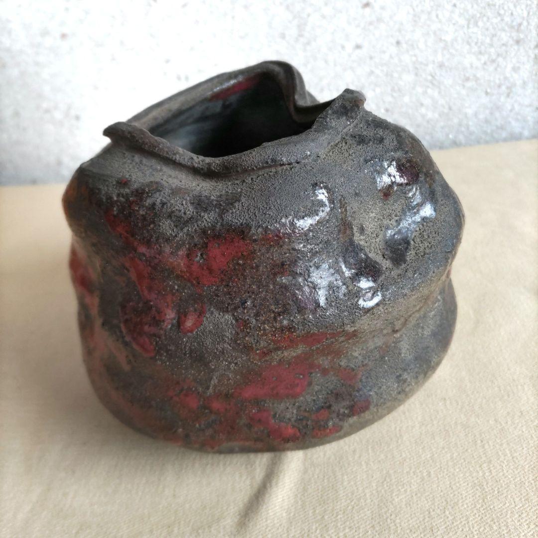 常滑焼　寿門珊瑚釉花活 H46