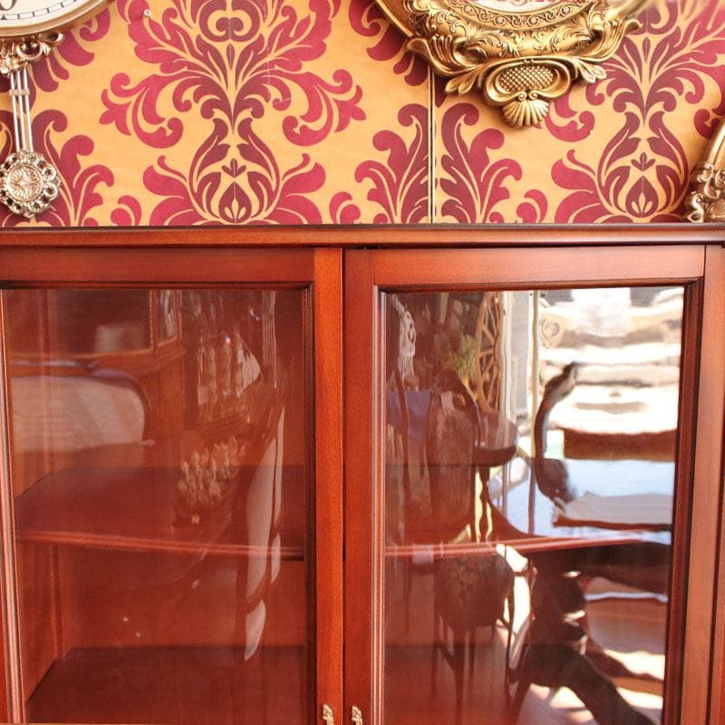 象嵌 ガラスキャビネット イタリア製 飾り棚 猫脚 602-142