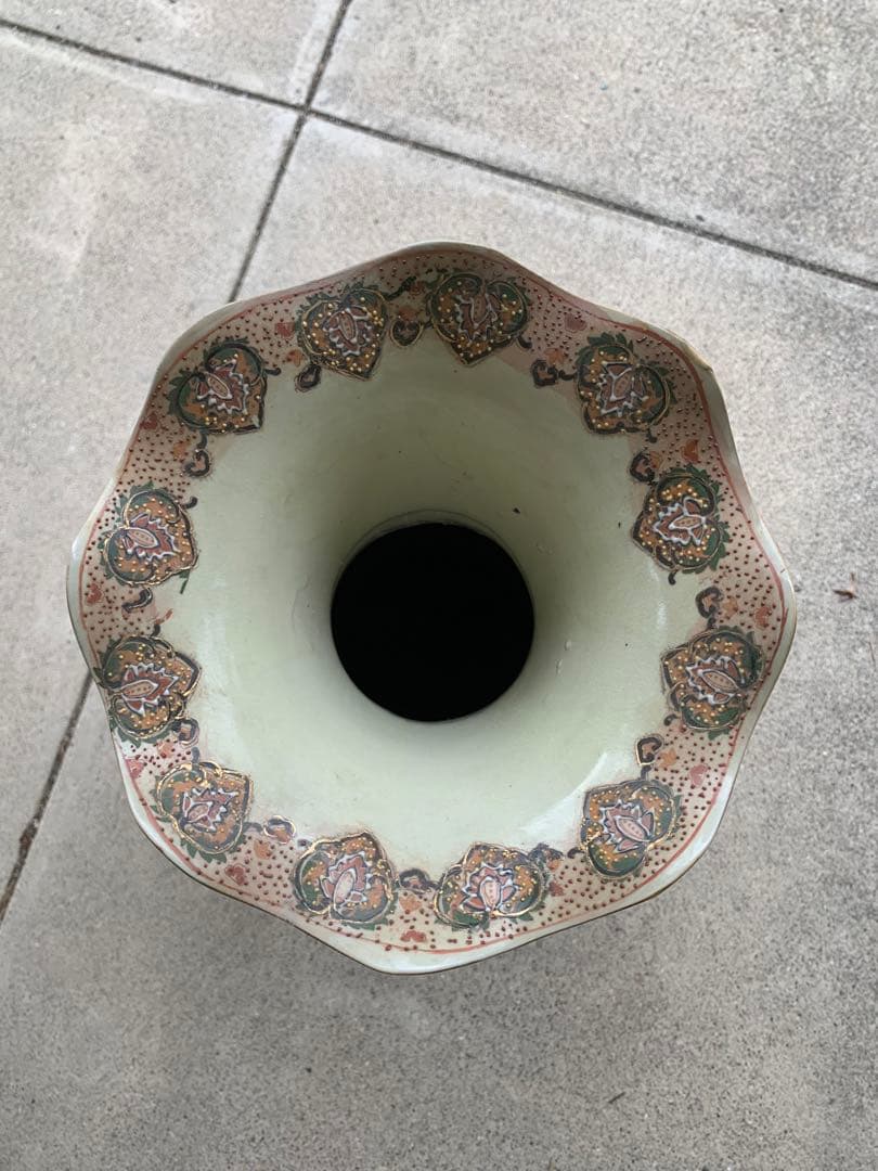 美術品 陶器 花瓶 多色装飾 約60cm