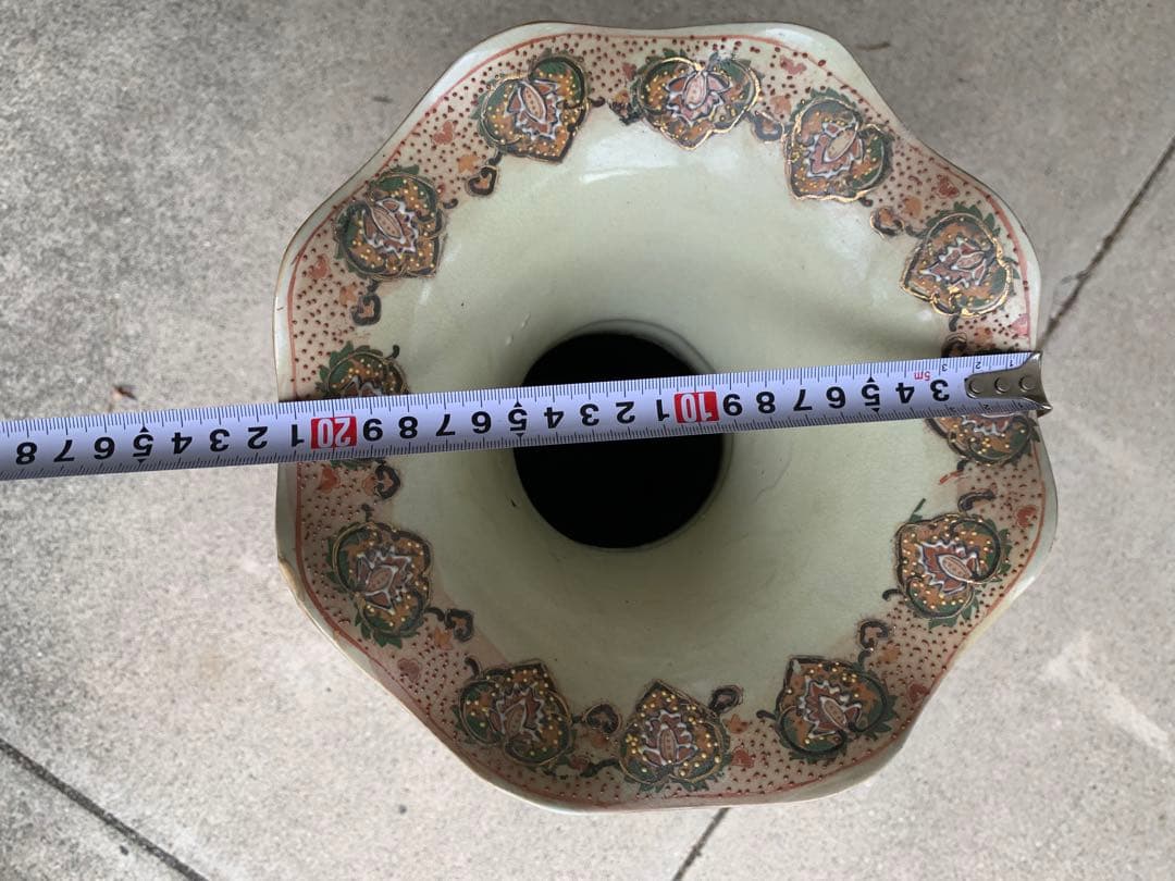 美術品 陶器 花瓶 多色装飾 約60cm