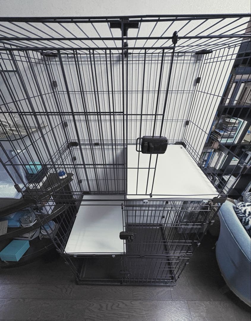 大型　キャットケージ 3段 棚板2枚　キャスター付き　送料込み
