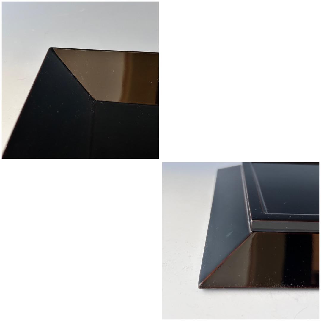 茶道具　輪島塗　黒四方盆　ツボツボ自画　干菓子器　表千家　久田宗也　尋牛斎書付