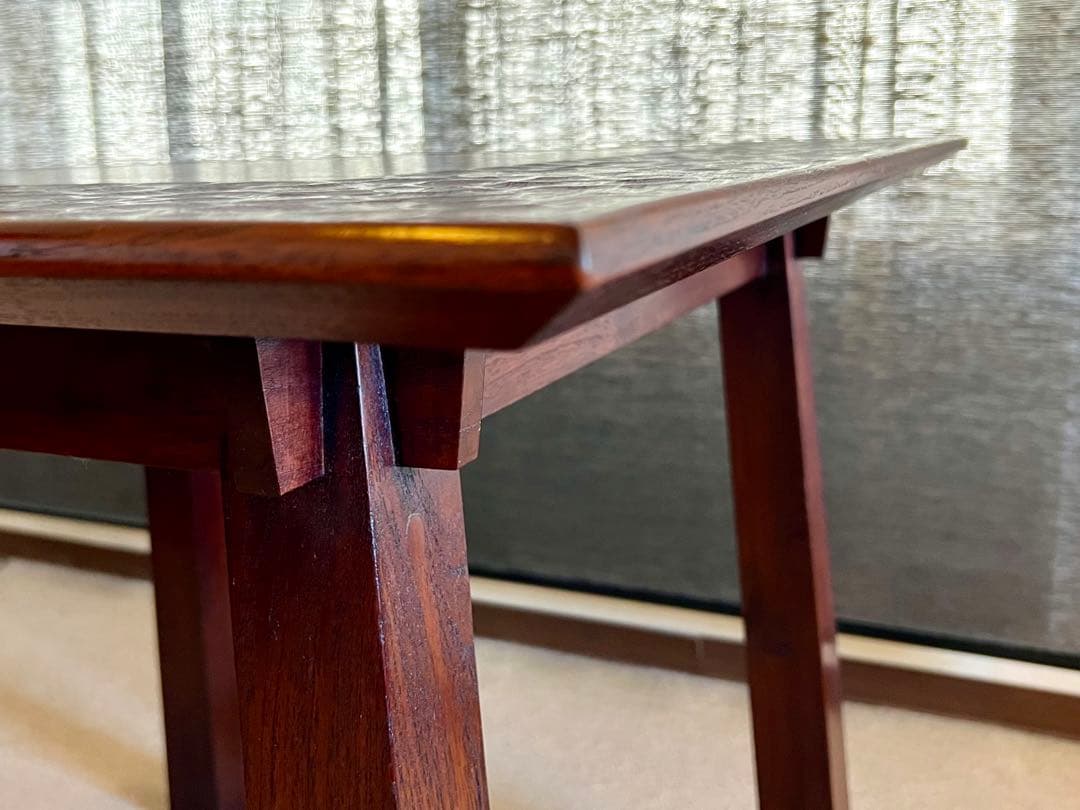 【○】アジアン家具 インドネシア製 テーブル 天然木 ハンドメイド 手彫り