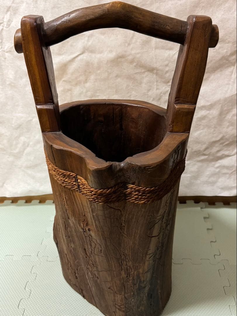 丸太　桶　傘立て　昭和レトロ　70cm 希少