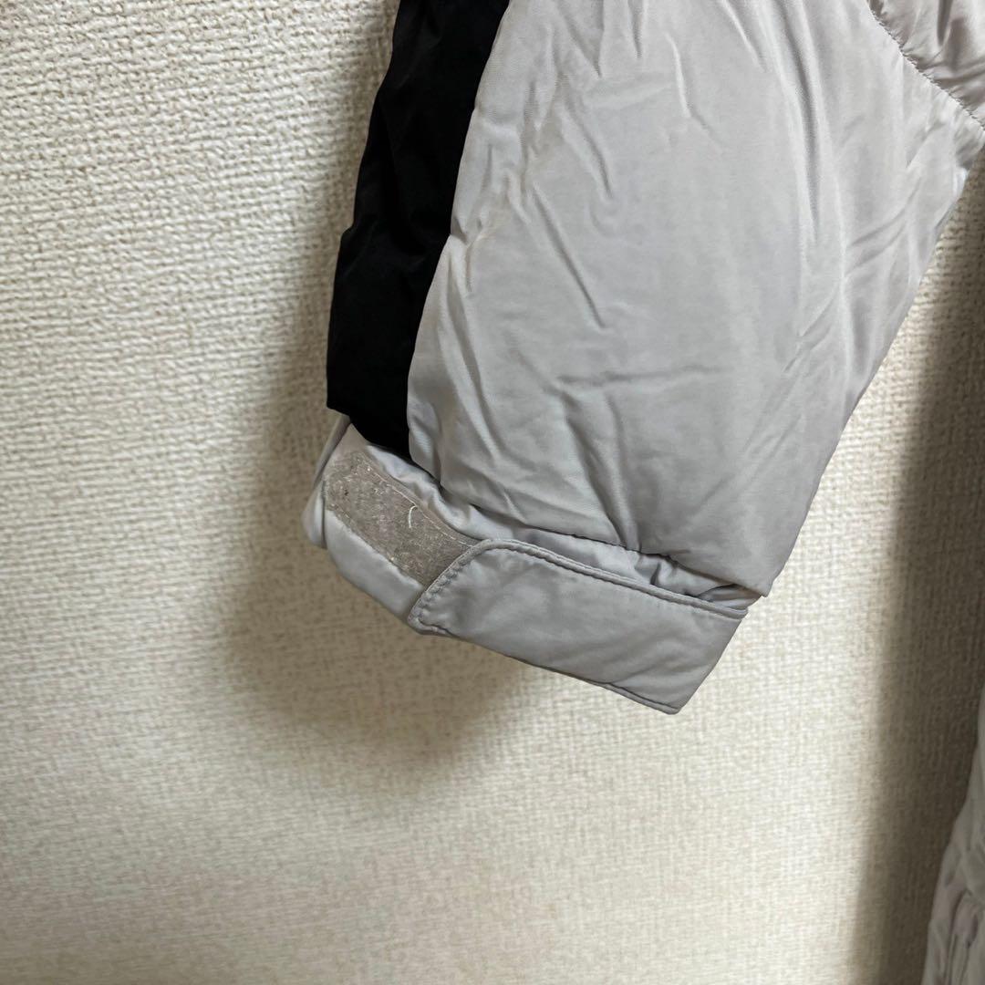 ノースフェイス】中綿ロングコート　Tball　グレー　刺繍　デカロゴ　肩ロゴ３K