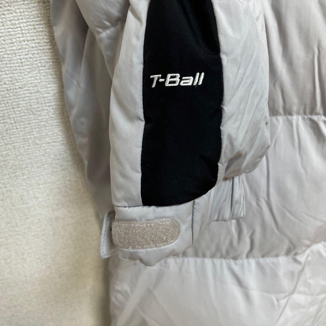 ノースフェイス】中綿ロングコート　Tball　グレー　刺繍　デカロゴ　肩ロゴ３K