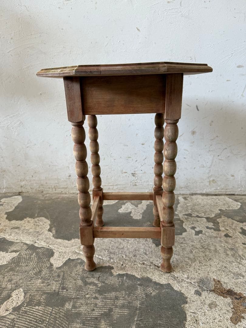 ビンテージ　八角形サイドテーブル　フラワースタンド　花台　剥離