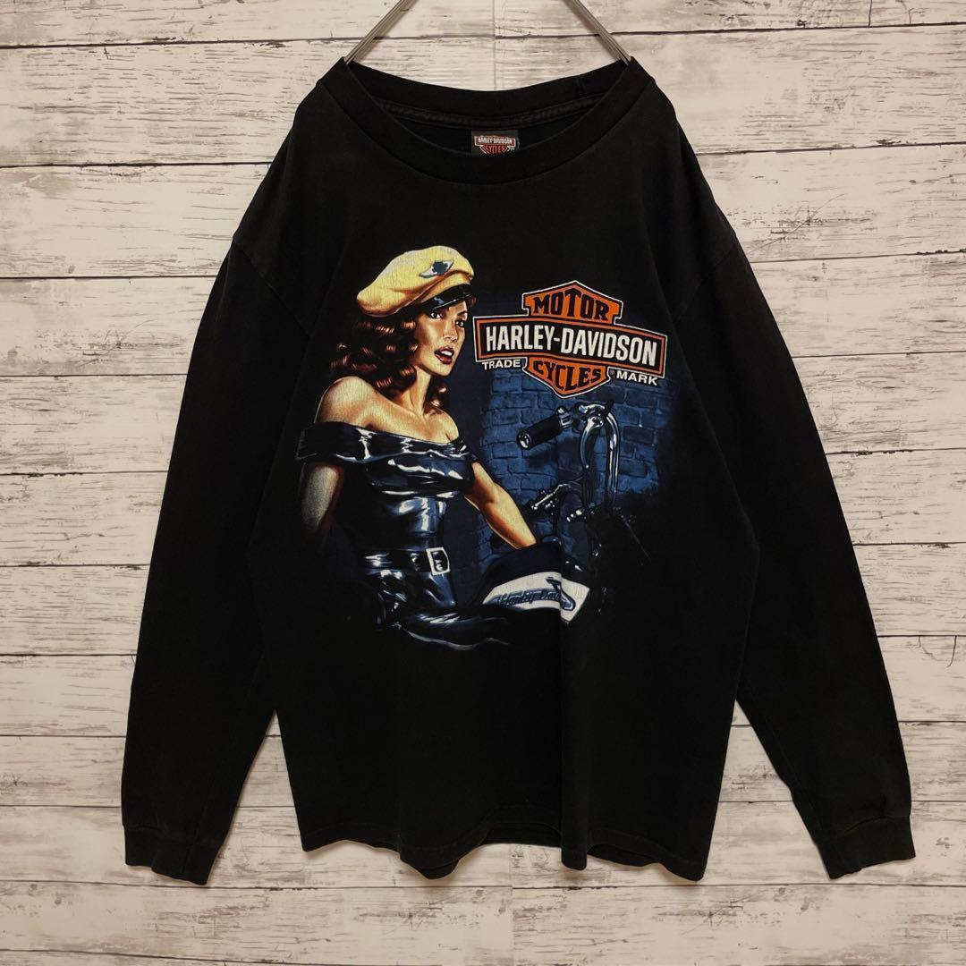 534【入手困難】ハーレーダビッドソン♤ビッグロゴ　希少　長袖ロンT 即完売品