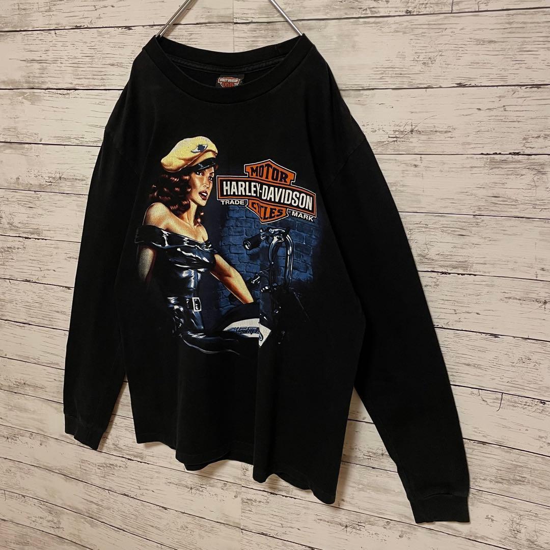 534【入手困難】ハーレーダビッドソン♤ビッグロゴ　希少　長袖ロンT 即完売品