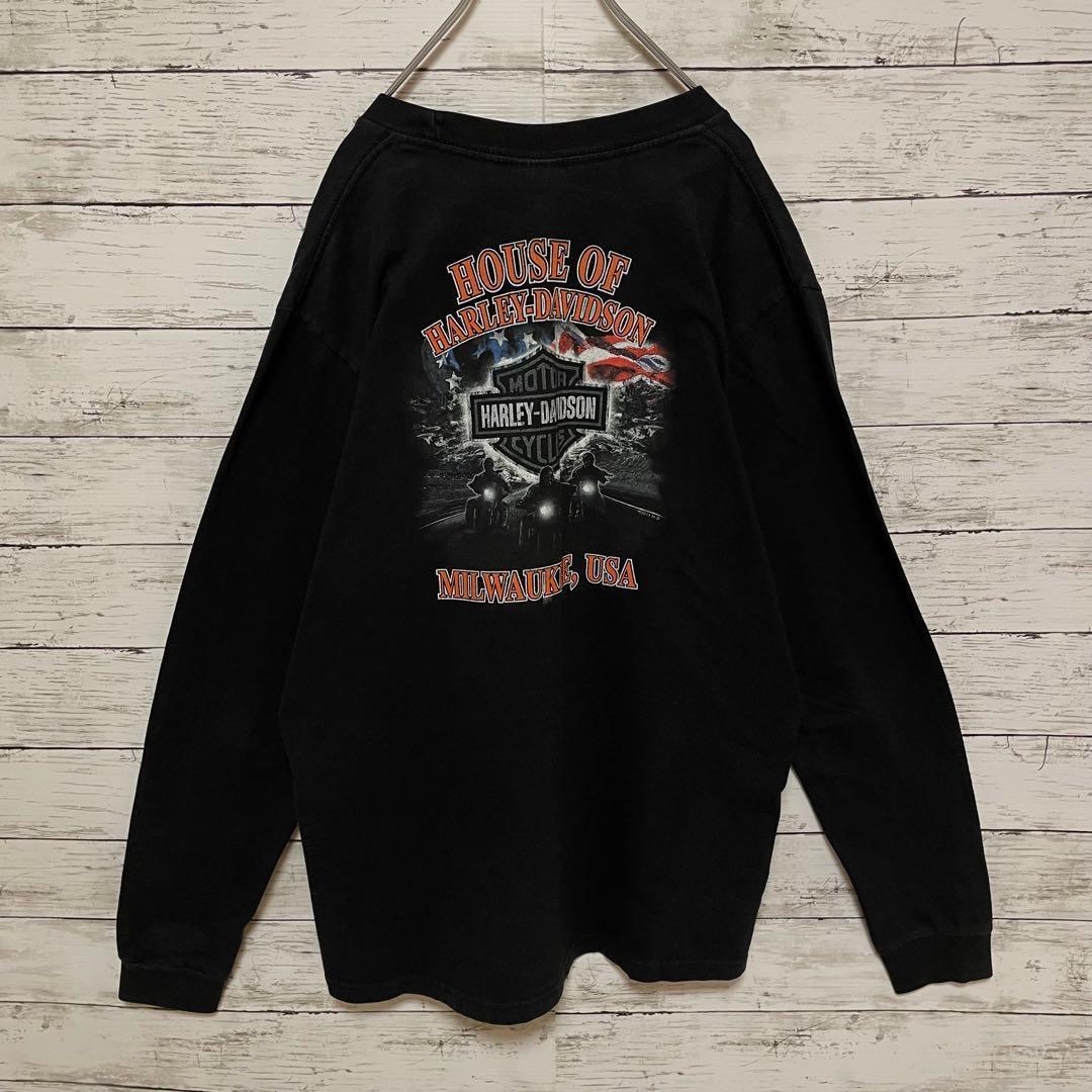 534【入手困難】ハーレーダビッドソン♤ビッグロゴ　希少　長袖ロンT 即完売品