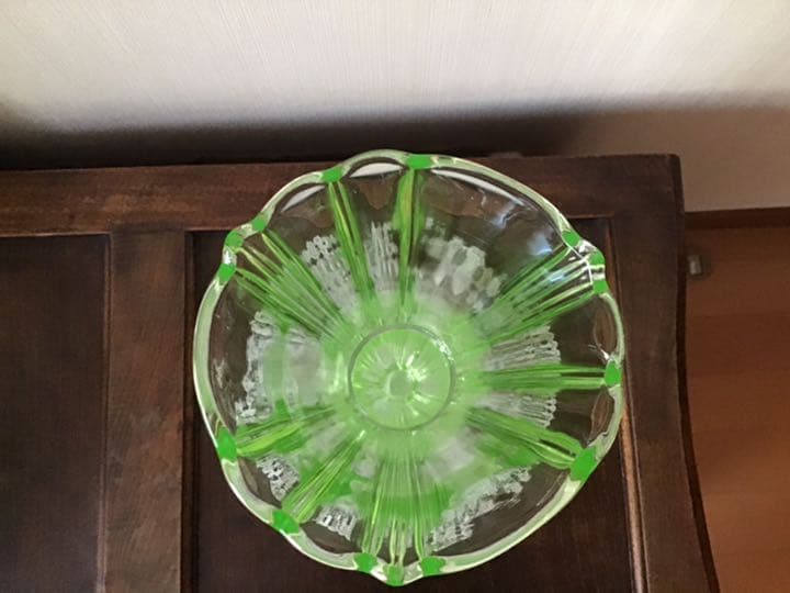 アンティーク　ウランガラス　花びん　オブジェ