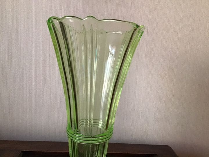 アンティーク　ウランガラス　花びん　オブジェ