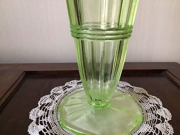 アンティーク　ウランガラス　花びん　オブジェ