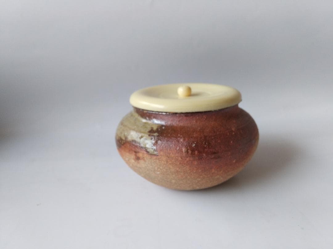 がっちゃん信楽焼 大海 茶入 今井桂秋 仕覆 織部異紋 茶道具 共箱 新品