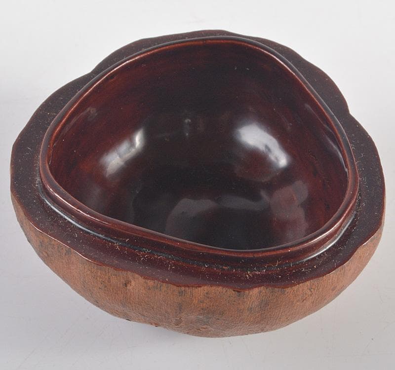 茶道具　マンゴスチン　内漆塗　時代箱　花押あり　M　R5248