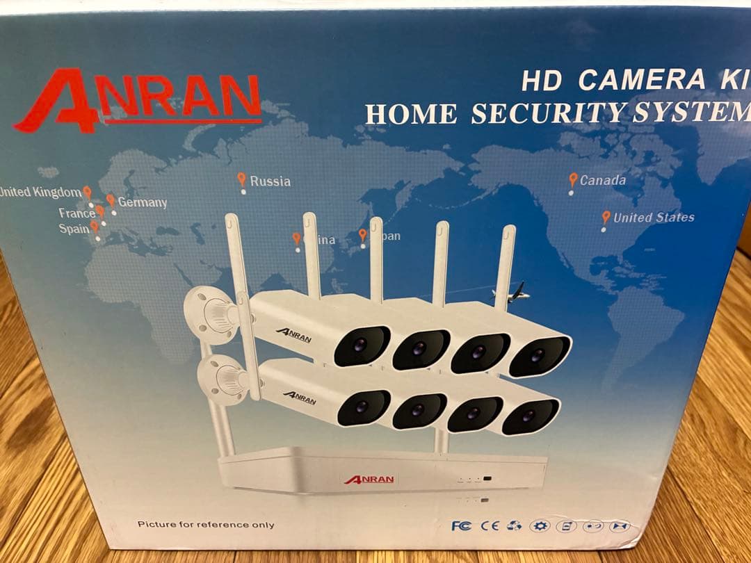 新品ANRAN防犯カメラ無線ダブルアンテナ型8チャンネルセットHDD無し