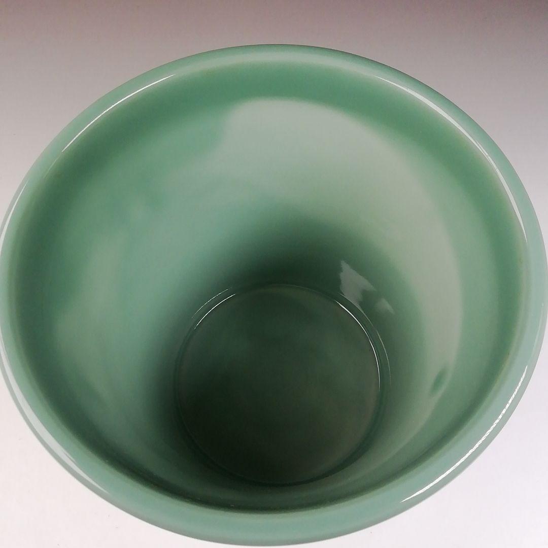 Ｔ８４４　水指　『末広　高麗青磁　一重口水指』『瑞豊 造』　共箱　茶道具