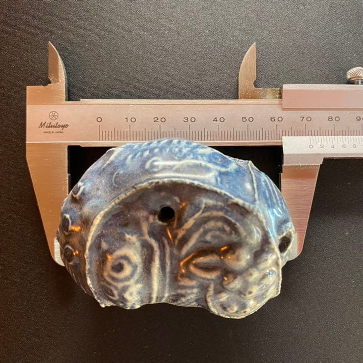 李朝瑠璃釉獅子形水滴 /朝鮮古陶磁