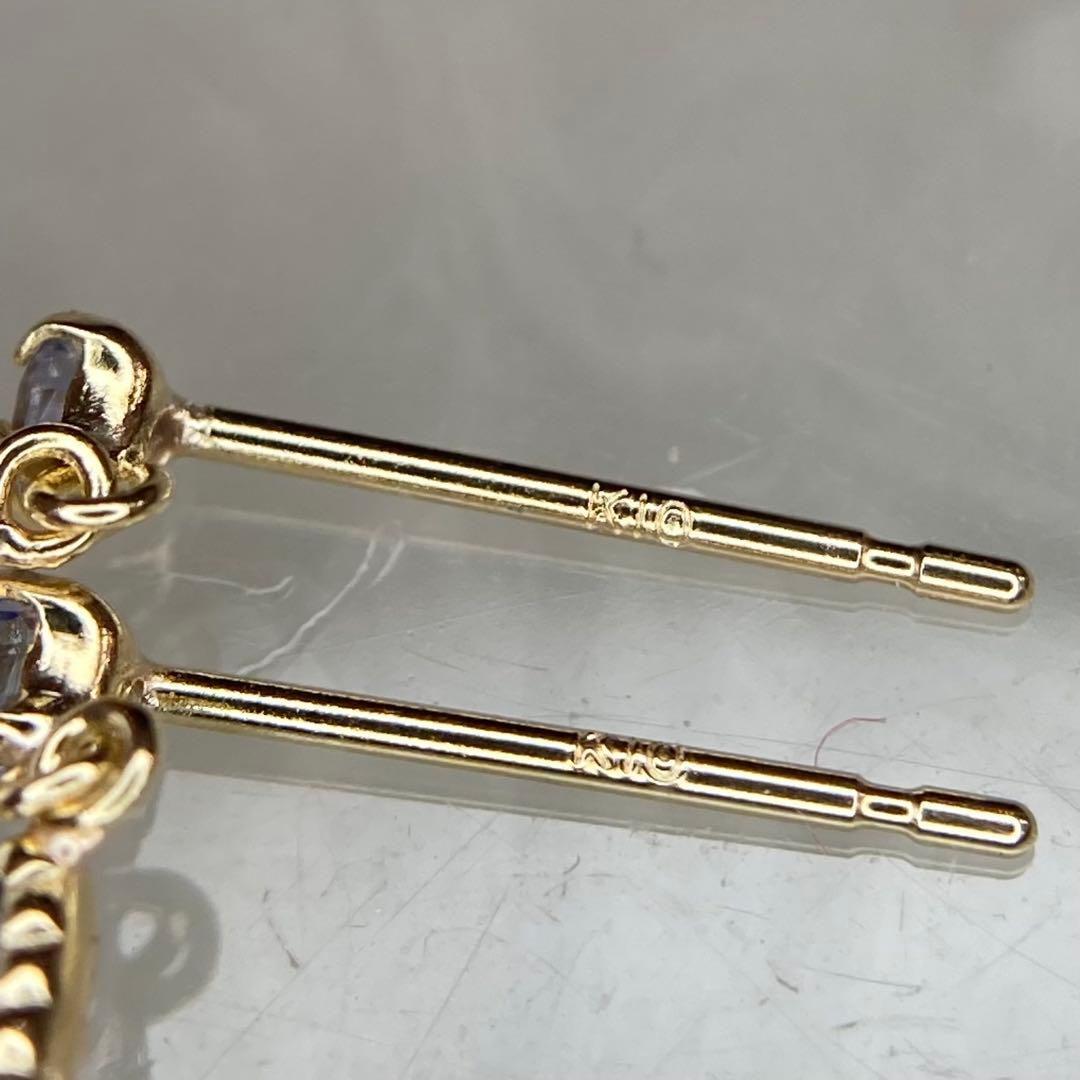 【新品未使用】k10 キュービックジルコニア　天然タンザナイト　ピアス