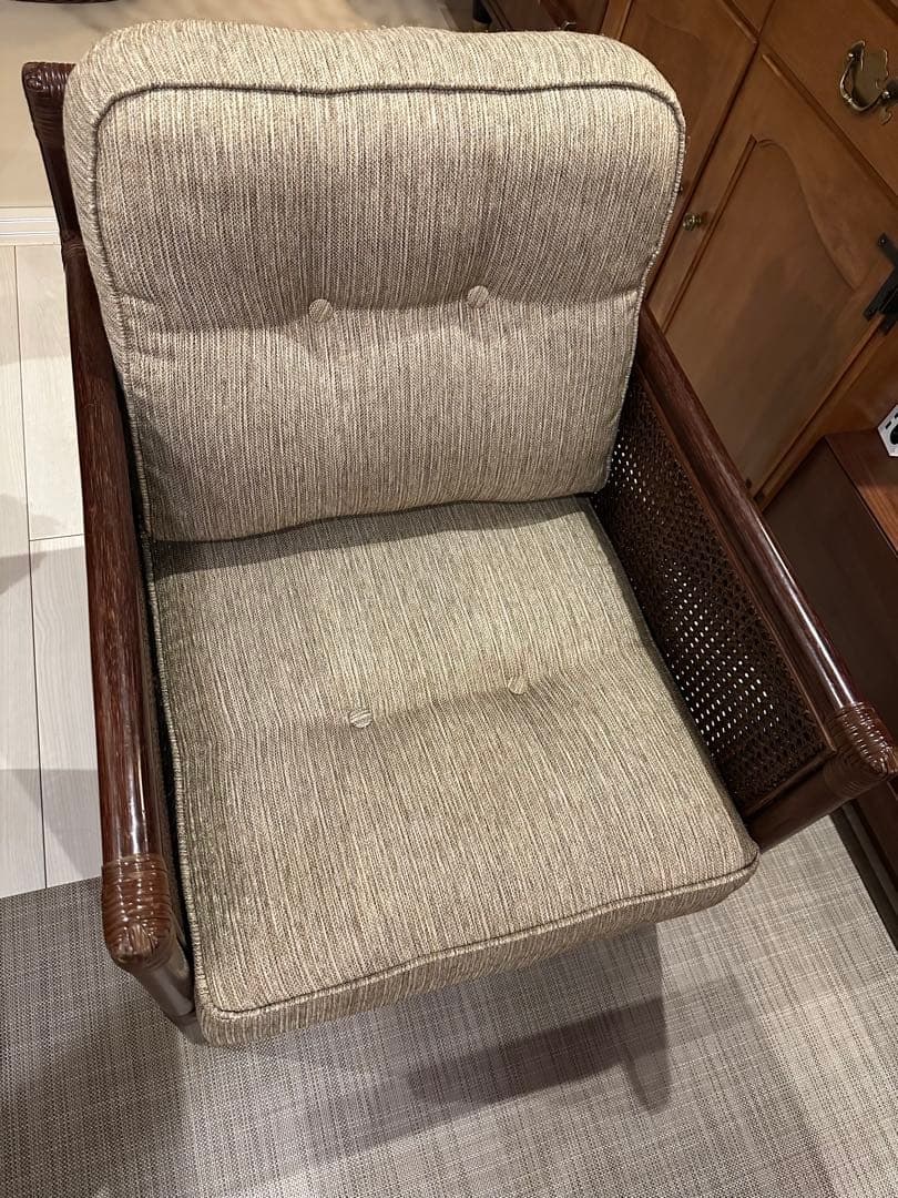 X*様 ※x　　　ミッドセンチュリー　カザマ　ラタン　リゾートソファチェア