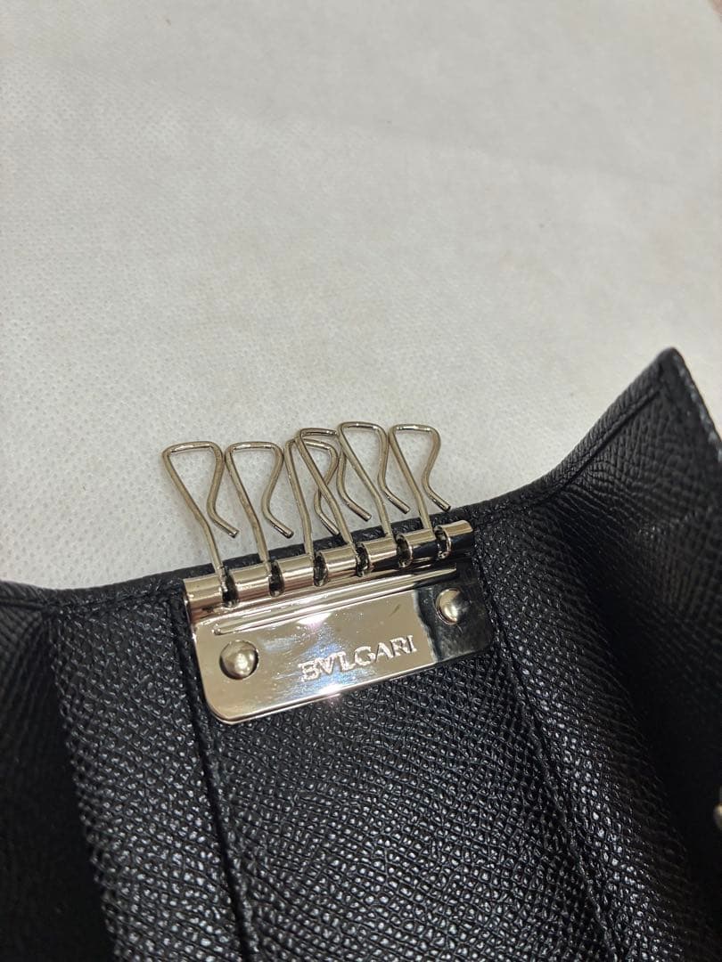 【未使用】BVLGARI ブルガリ　キーケース　ブラック　レザー
