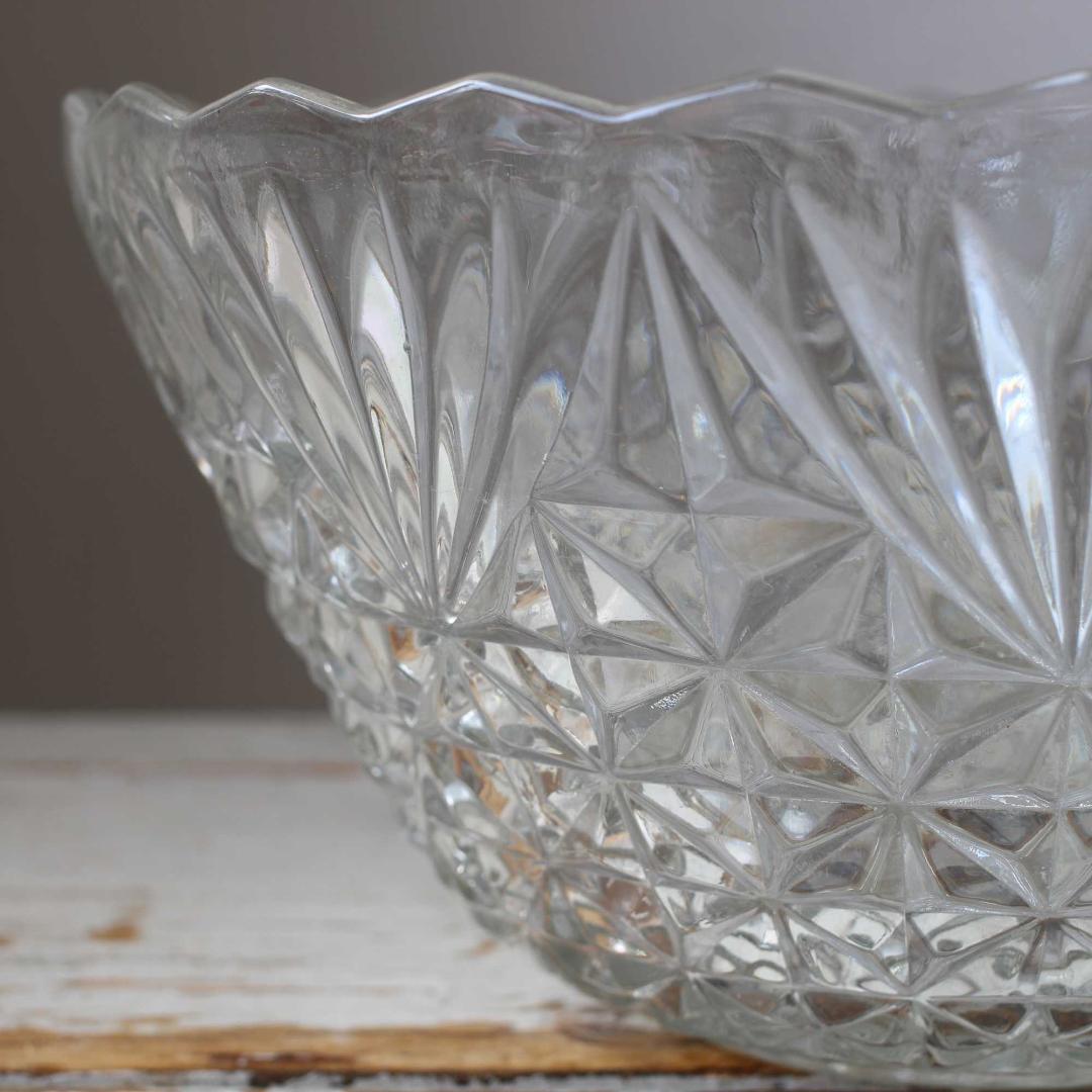 IKI-503 フランスアンティーク ガラス フルーツボウル フラワーベース